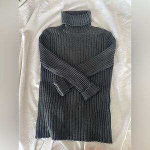 Sisley Italy Ribbed Turtleneck Sweater - Gray
